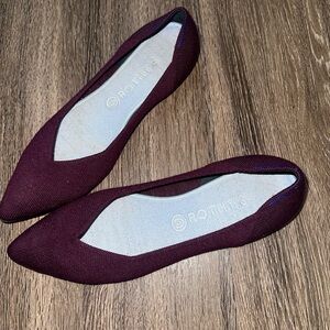 Rothy's Womens Pointed Flats in Burgundy